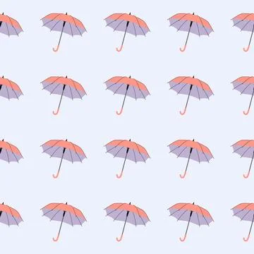 Pink umbrellas. Seamless pattern with umbrellas. Design for fabrics, textil.. Stock Illustration