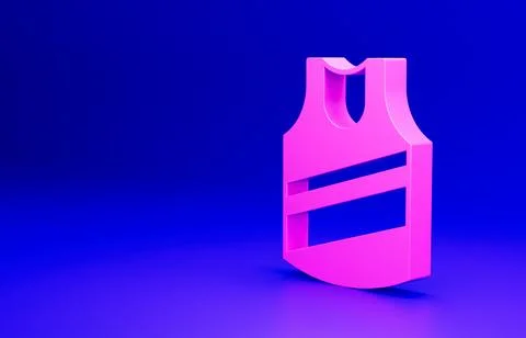Pink Undershirt icon isolated on blue background. Minimalism concept. 3D render Stock Illustration