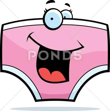 Pink Underwear Smiling Stock Illustration
