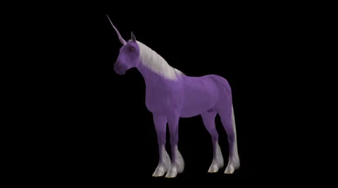 Pink Unicorn - Fantasy Horse - Loop - Alpha Channel Stock Footage 33902874
