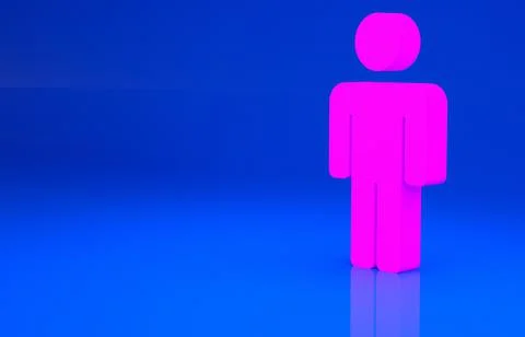 Pink User of man icon isolated on blue background. Business avatar symbol use イラスト素材