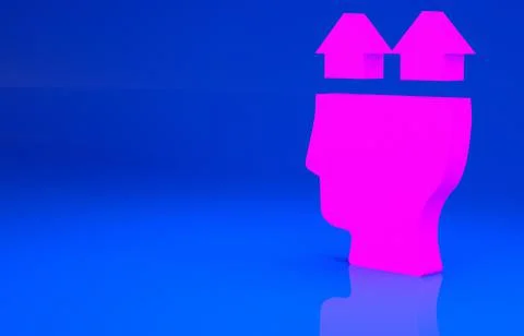 Pink User of man icon isolated on blue background. Business avatar symbol use Stock Illustration