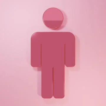 Pink User of man icon isolated on pink background. Business avatar symbol u.. Stock Illustration