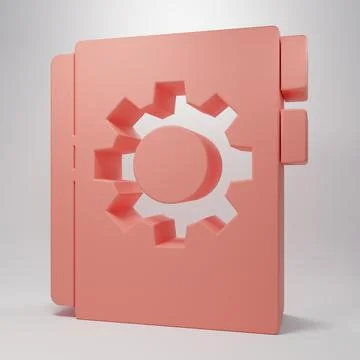 Pink User manual icon isolated on pink background. User guide book. Instruc.. Stock Illustration
