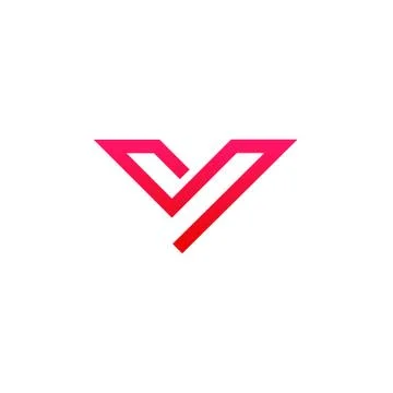 Pink V letter Stock Illustration