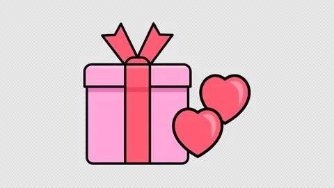 Pink valentine gift box Vídeo Stock 335490066