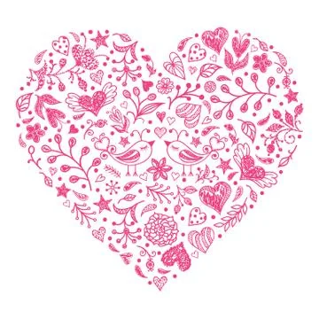 Pink Valentines heart Stock Illustration