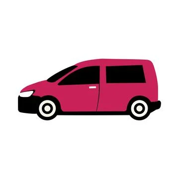 Pink Van Icon Vector Illustration Stock Illustration