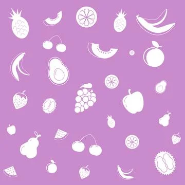 Pink vector background consisting of filled juicy fruits. Stock Illustration