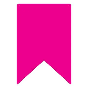 Pink vector bookmark solid icon isolated on white background Illustrazione stock