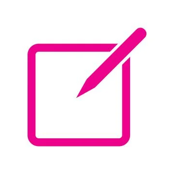 Pink vector compose email icon isolated on white background Stock Illustration