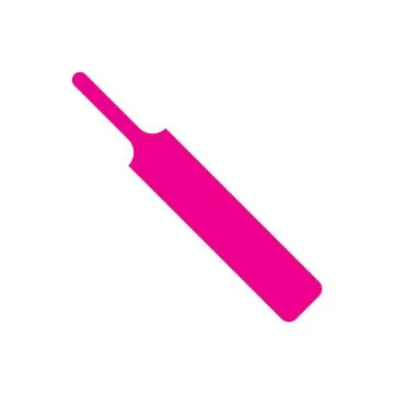 Pink vector cricket bat icon isolated on white background Stock Illustration