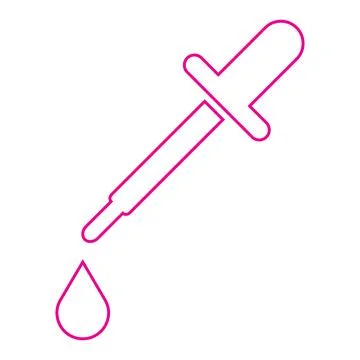 Pink vector dropper line icon isolated on white background Stock Illustration