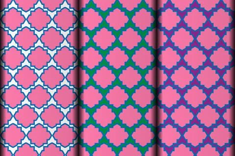 Pink vector eps seamless pattern design element. Stock Illustration
