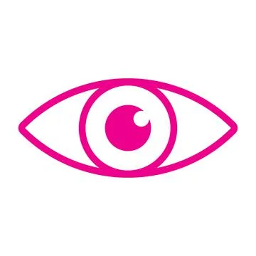 Pink vector eye line icon isolated on white background Stock Illustration