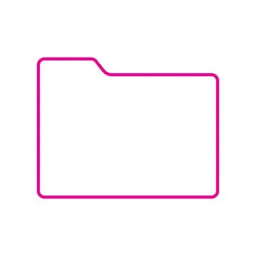 Pink vector folder line icon isolated on white background Stock Illustration