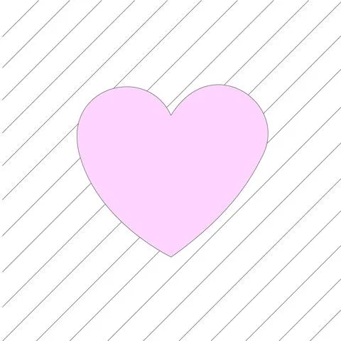 Pink vector heart with diagonal black lines background Stock Illustration