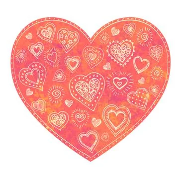 Pink vector heart isolated Stock Illustration