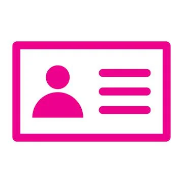 Pink vector id card or identity card line icon isolated on white background Stock Illustration