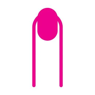 Pink vector long finger nail icon isolated on white background Stock Illustration