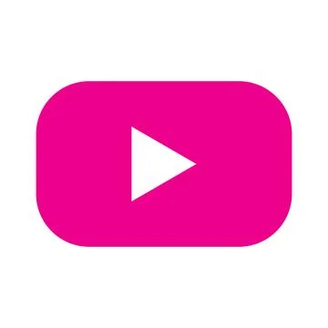 Pink vector play button solid icon isoated on white background イラスト素材
