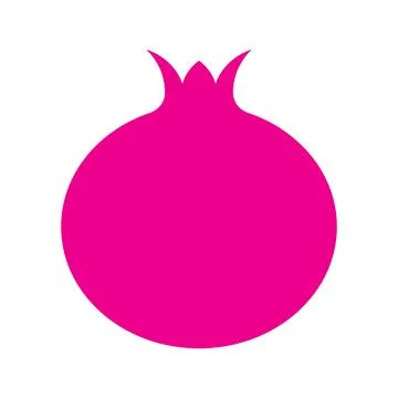 Pink vector Pomegranate fruit solid icon isolated on white background Stock Illustration