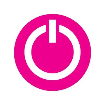 Pink vector power icon isolated on white background Stock Illustration