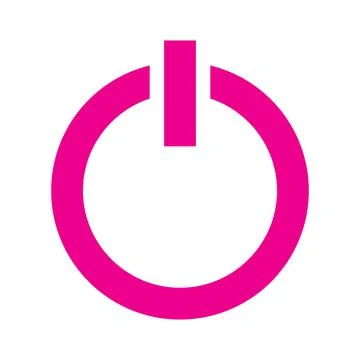 Pink vector power line icon isolated on white background Stock Illustration