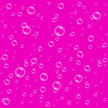 Pink vector realistic water bubbles pattern イラスト素材