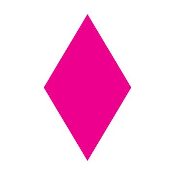 Pink vector rhombus solid icon isolated on white background Stock Illustration