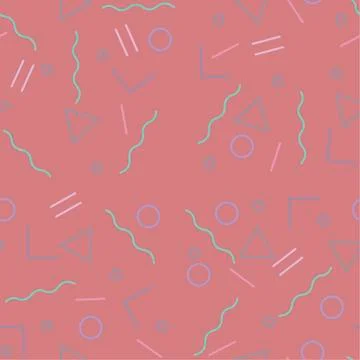 Pink vector seamless pattern with geometric elements. Backdrop with triangles Illustrazione stock