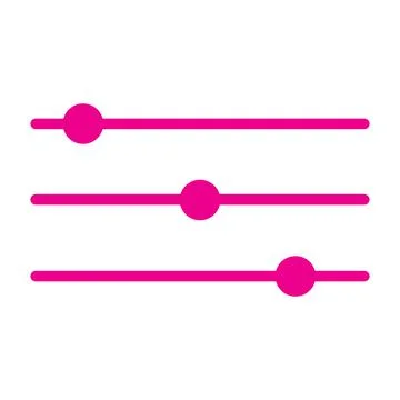 Pink vector slider bar icon isolated on white background Stock Illustration