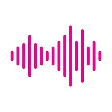 Pink vector sound wave icon isolated on white background Stock Illustration