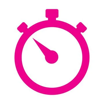 Pink vector stopwatch timer icon isolated on white background Stock Illustration