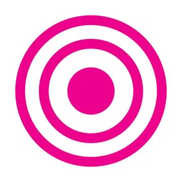 Pink vector target solid icon isolated on white background Stock Illustration