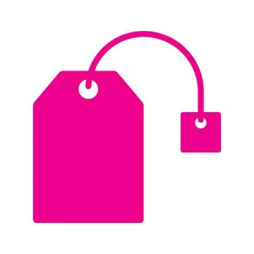 Pink vector teabag icon isolated on white background Stock Illustration