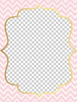 Pink vector template of invitation card for little girl. Printable colorful i Stock Illustration