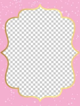 Pink vector template of invitation card for little girl. Printable colorful i Stock Illustration