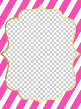 Pink vector template of invitation card for little girl. Printable colorful i Stock Illustration