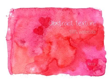 Pink vector watercolor background. Stock Illustration