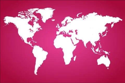 Pink vector world map illustration Stock Illustration