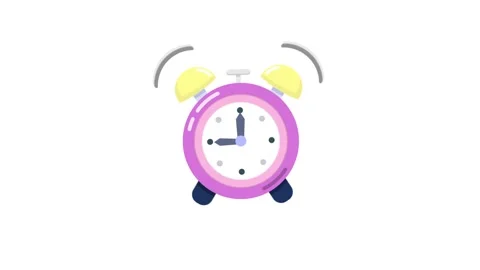 Pink Vibrating Alarm Clock Shows 9 AM Stock Footage 319944537