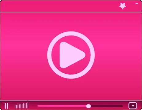 Pink video player. icon. vector illustration Stock Illustration