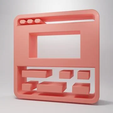 Pink Video recorder or editor software on laptop icon isolated on pink back.. Stock Illustration