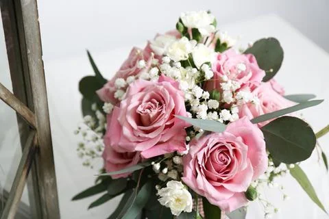 Pink Vintage Rose Bouquet Stock Photos