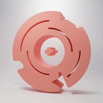 Pink Vinyl disk icon isolated on pink background. Minimalism concept. 3D re.. Stock Illustration