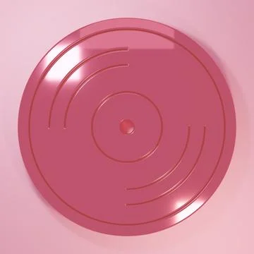 Pink Vinyl disk icon isolated on pink background. Minimalism concept. 3D re.. Stock Illustration