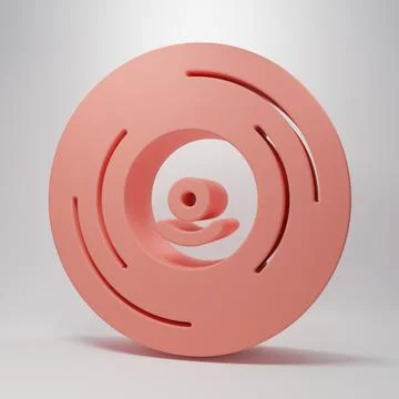 Pink Vinyl disk icon isolated on pink background. Minimalism concept. 3D re.. Stock Illustration