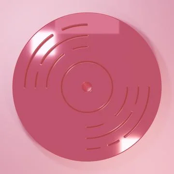 Pink Vinyl disk icon isolated on pink background. Minimalism concept. 3D re.. Stock Illustration