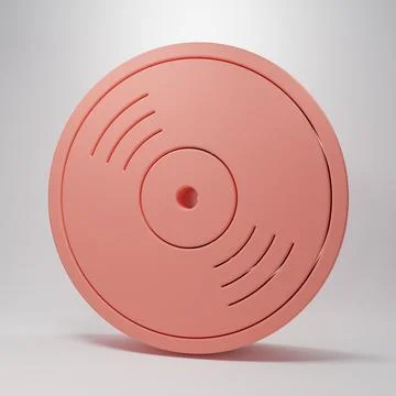 Pink Vinyl disk icon isolated on pink background. Minimalism concept. 3D re.. Illustrazione stock
